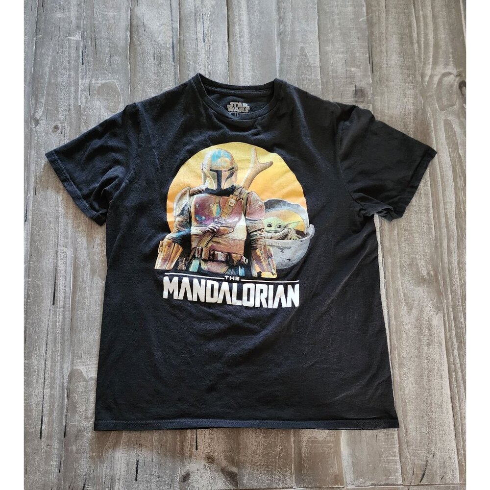 Star Wars The Mandalorian Grogu Mens T-Shirt Size Medium‎ 100% Cotton Black